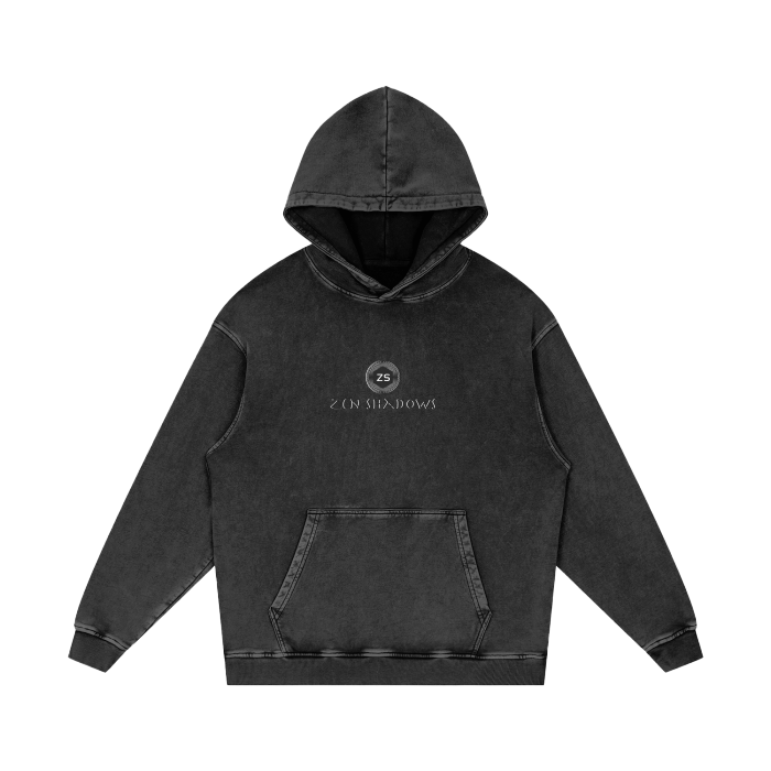 1st Pentacle of Saturn Acid Wash Oversize Hoodie - Power of Persuasion