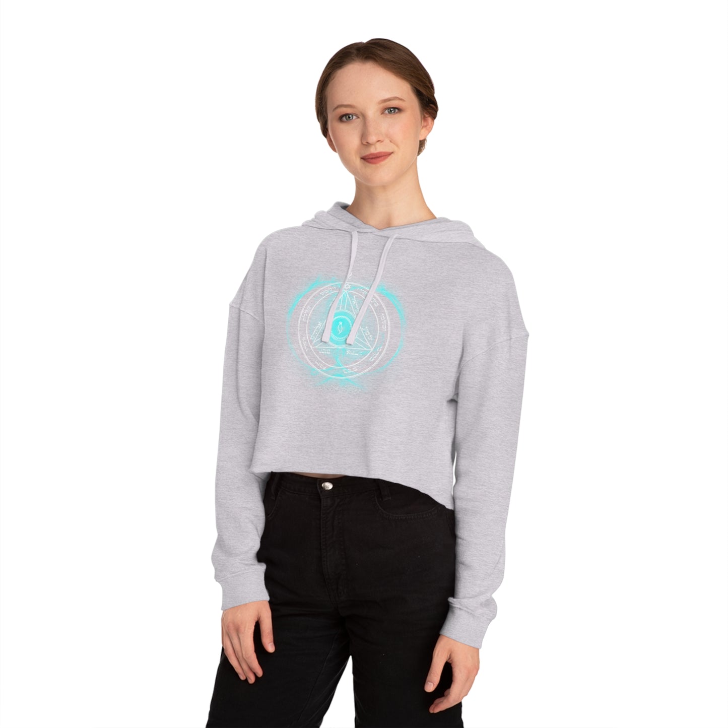 Crop hoodie with 4th Pentacle of Saturn sigil