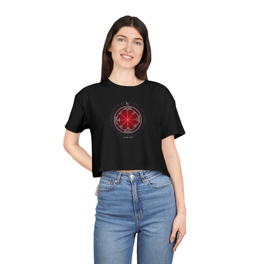 3rd Pentacle of Saturn Women’s Cropped T-Shirt - Protection Against Negativity