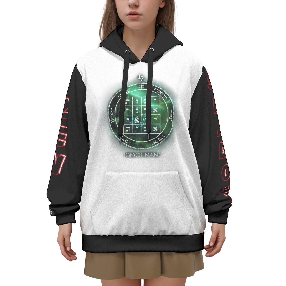 Unisex Saturn Command Hoodie Worn During Ritual Preparation