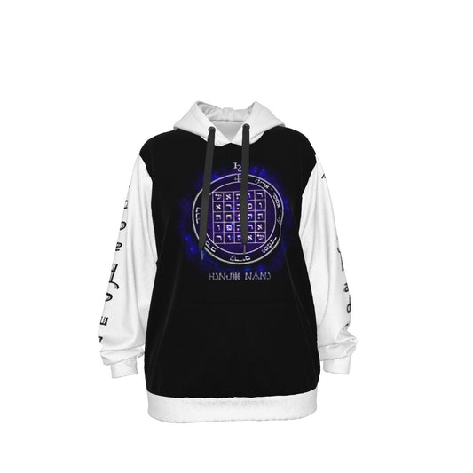 2nd Pentacle of Saturn all-over print hoodie - unisex pullover for persuasion and authority - ritual sacred geometry