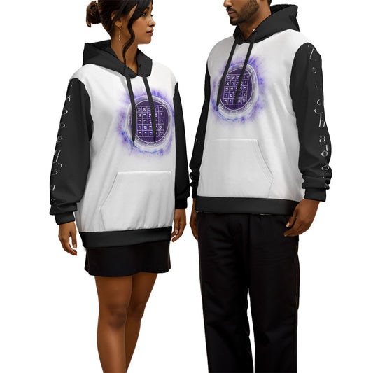 Sacred geometry all-over print hoodie - unisex spiritual armor pullover with esoteric symbols