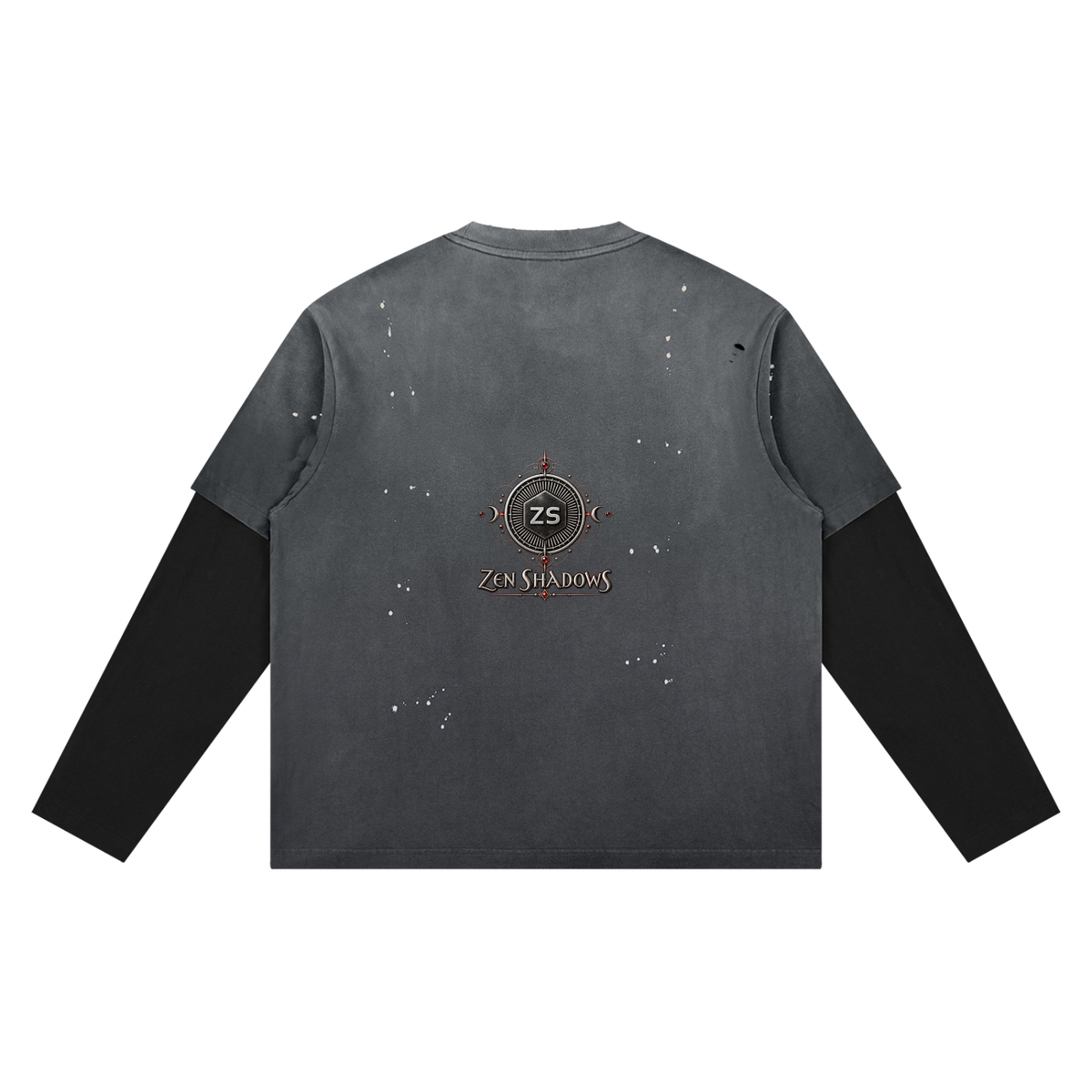1st Pentacle of Saturn Unisex Vintage Wash Distressed Layer T-Shirt — Sovereignty and Inner Authority