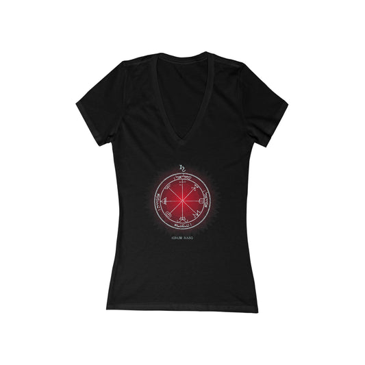 3rd Pentacle Saturn women's V-neck tee - feminine spiritual armor top
