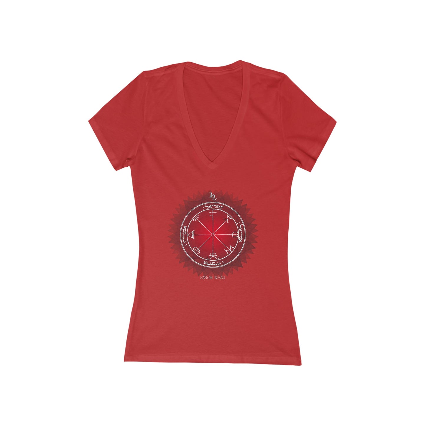 3rd Pentacle Saturn women's V-neck tee - feminine spiritual armor top