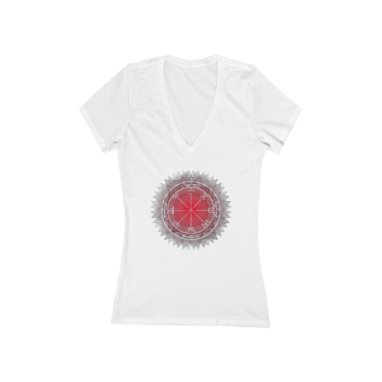 3rd Pentacle Saturn women's V-neck tee - feminine spiritual armor top