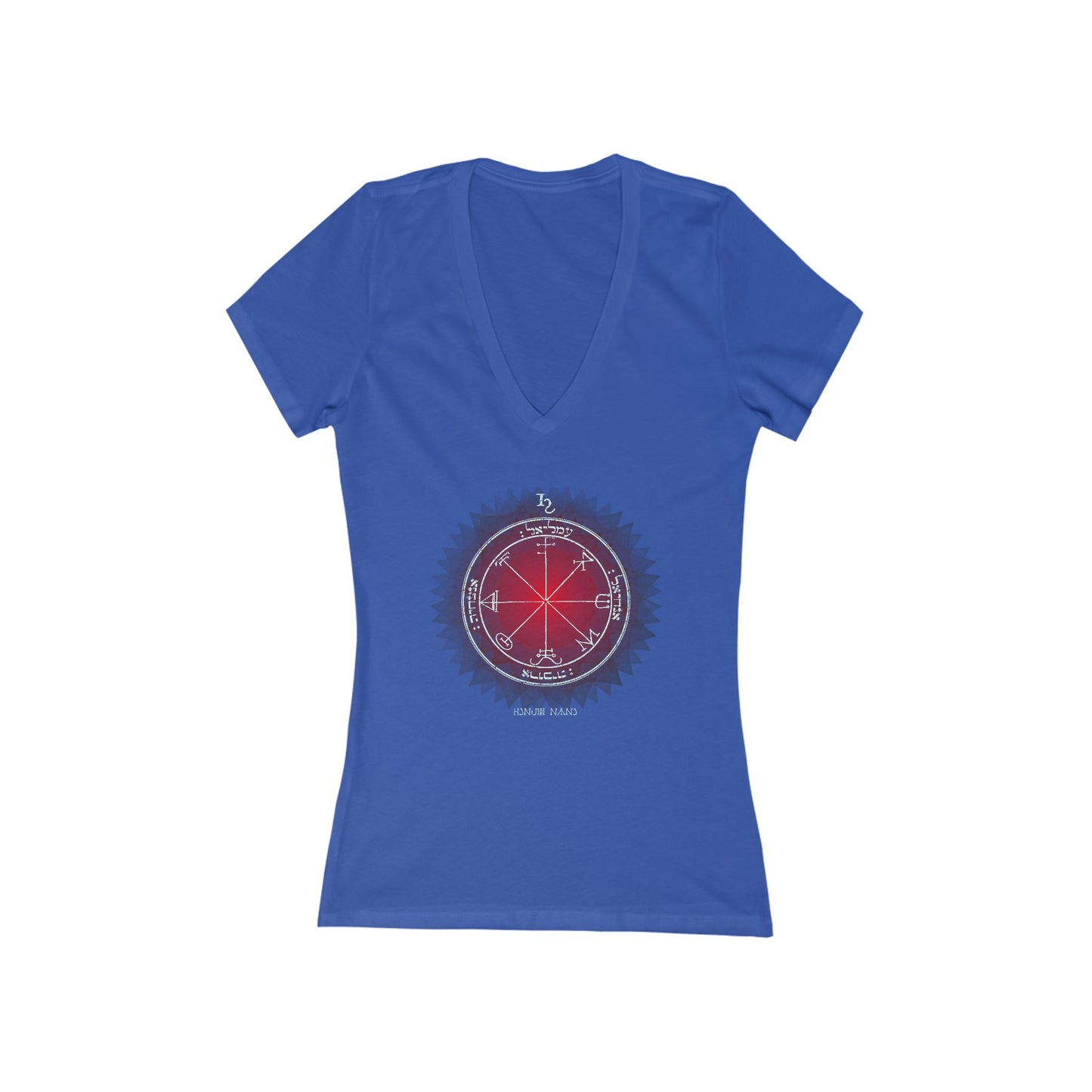 3rd Pentacle Saturn women's V-neck tee - feminine spiritual armor top