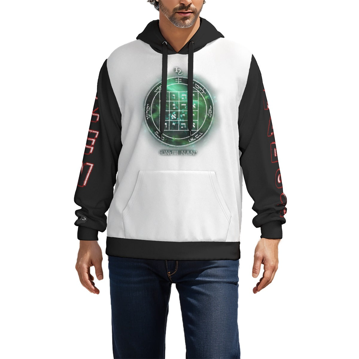 Unisex Saturn Command Hoodie Worn During Ritual Preparation
