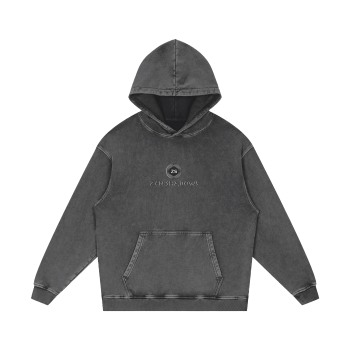 1st Pentacle of Saturn Acid Wash Oversize Hoodie - Power of Persuasion