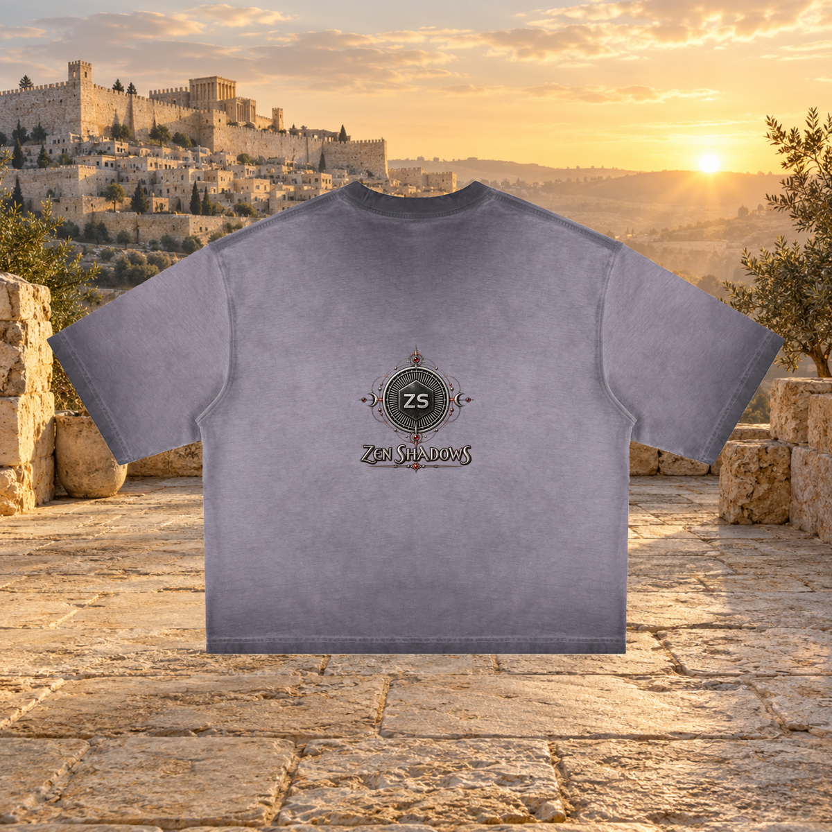 1st Pentacle of Jupiter Unisex Reverse Dyed Boxy T-Shirt - Abundance, Expansion & Prosperity
