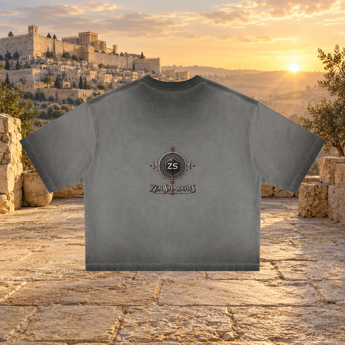 1st Pentacle of Jupiter Unisex Reverse Dyed Boxy T-Shirt - Abundance, Expansion & Prosperity