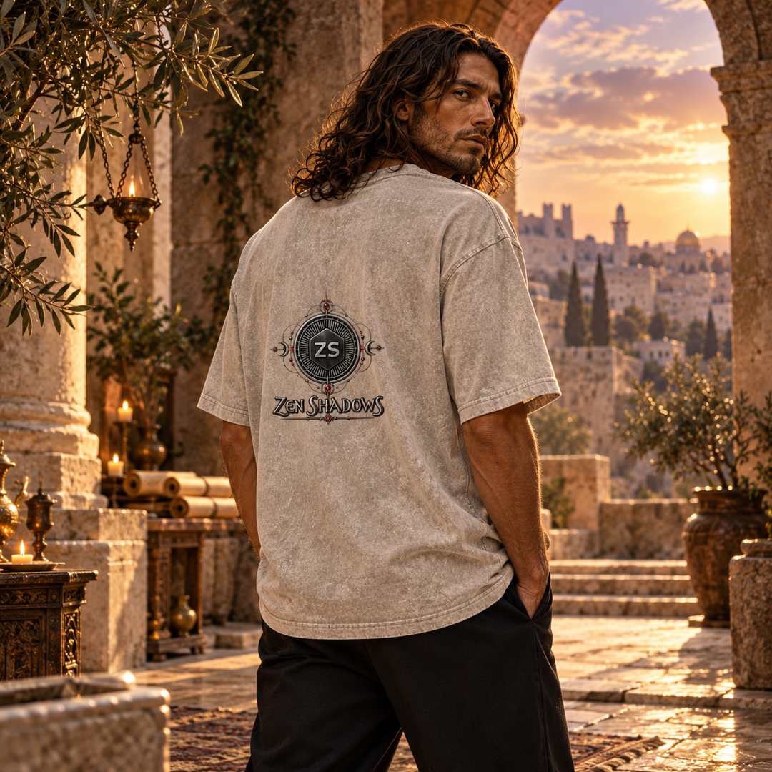 Supreme Pentacle Acid Wash Oversize T-Shirt - Develop Intuition & Psych
