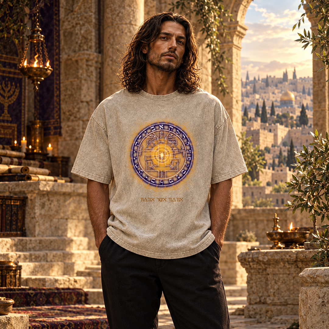 Supreme Pentacle Acid Wash Oversize T-Shirt - Develop Intuition & Psych
