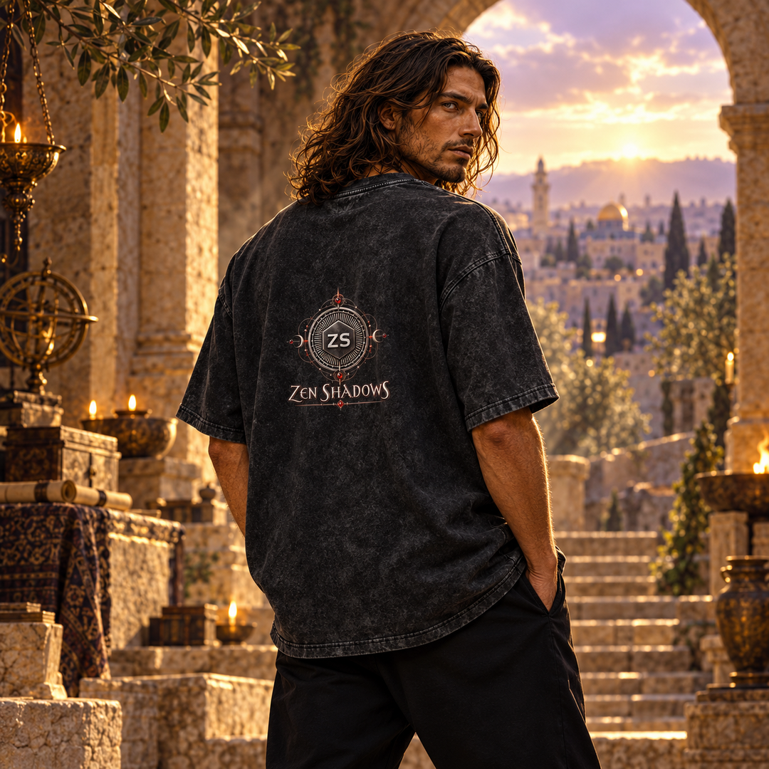 Supreme Pentacle Acid Wash Oversize T-Shirt - Develop Intuition & Psych