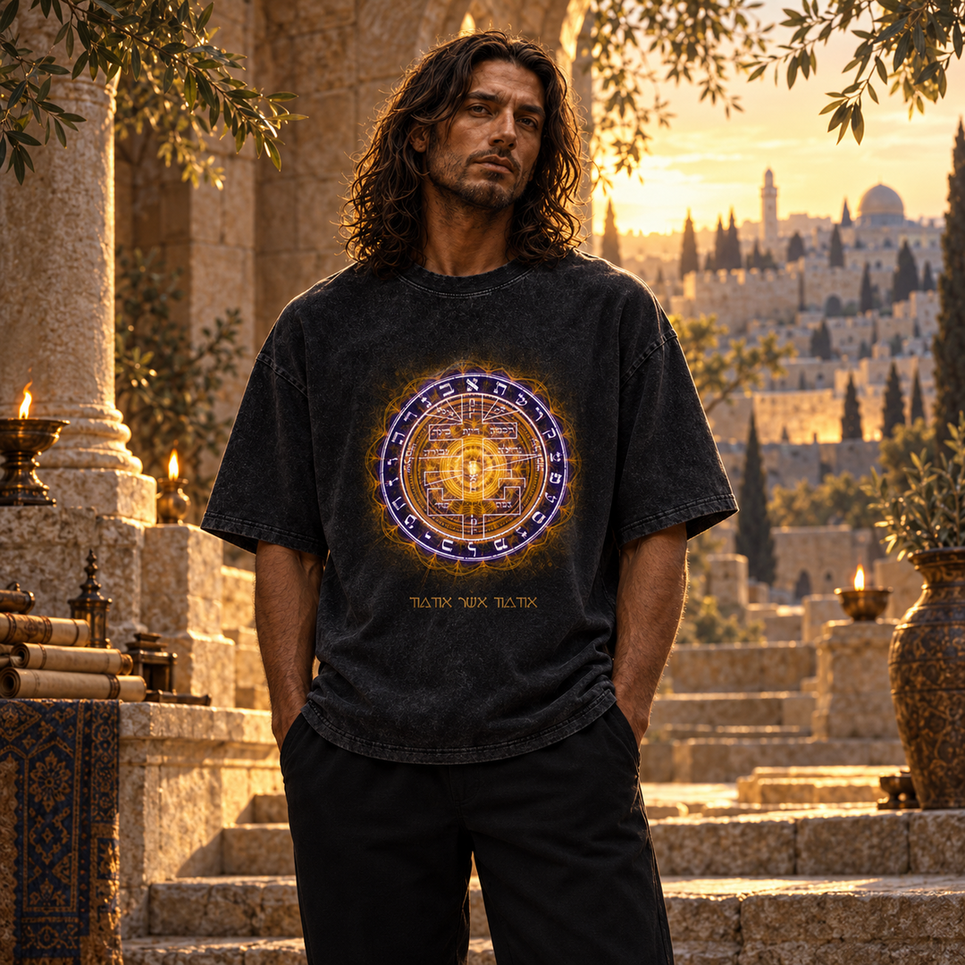 Supreme Pentacle Acid Wash Oversize T-Shirt - Develop Intuition & Psych