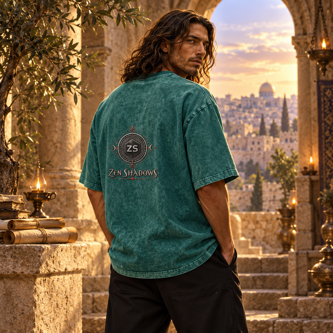 Supreme Pentacle Acid Wash Oversize T-Shirt - Develop Intuition & Psych