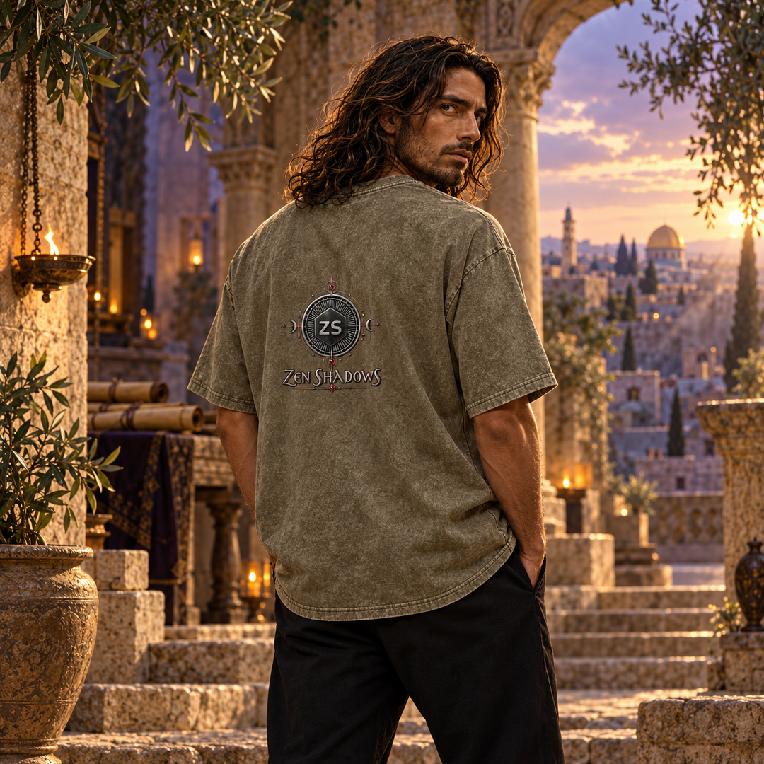 Supreme Pentacle Acid Wash Oversize T-Shirt - Develop Intuition & Psych