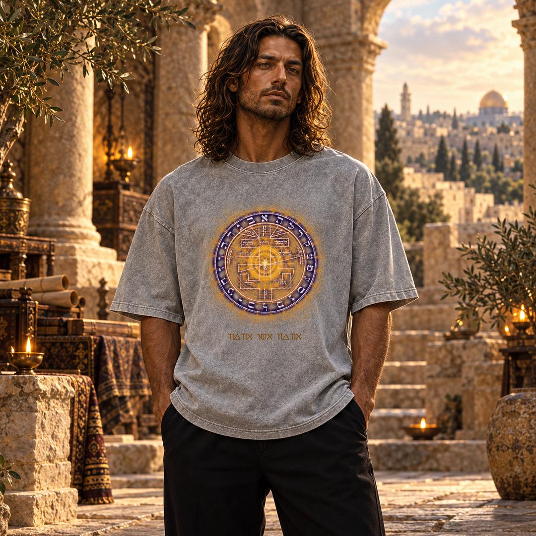 Supreme Pentacle Acid Wash Oversize T-Shirt - Develop Intuition & Psych