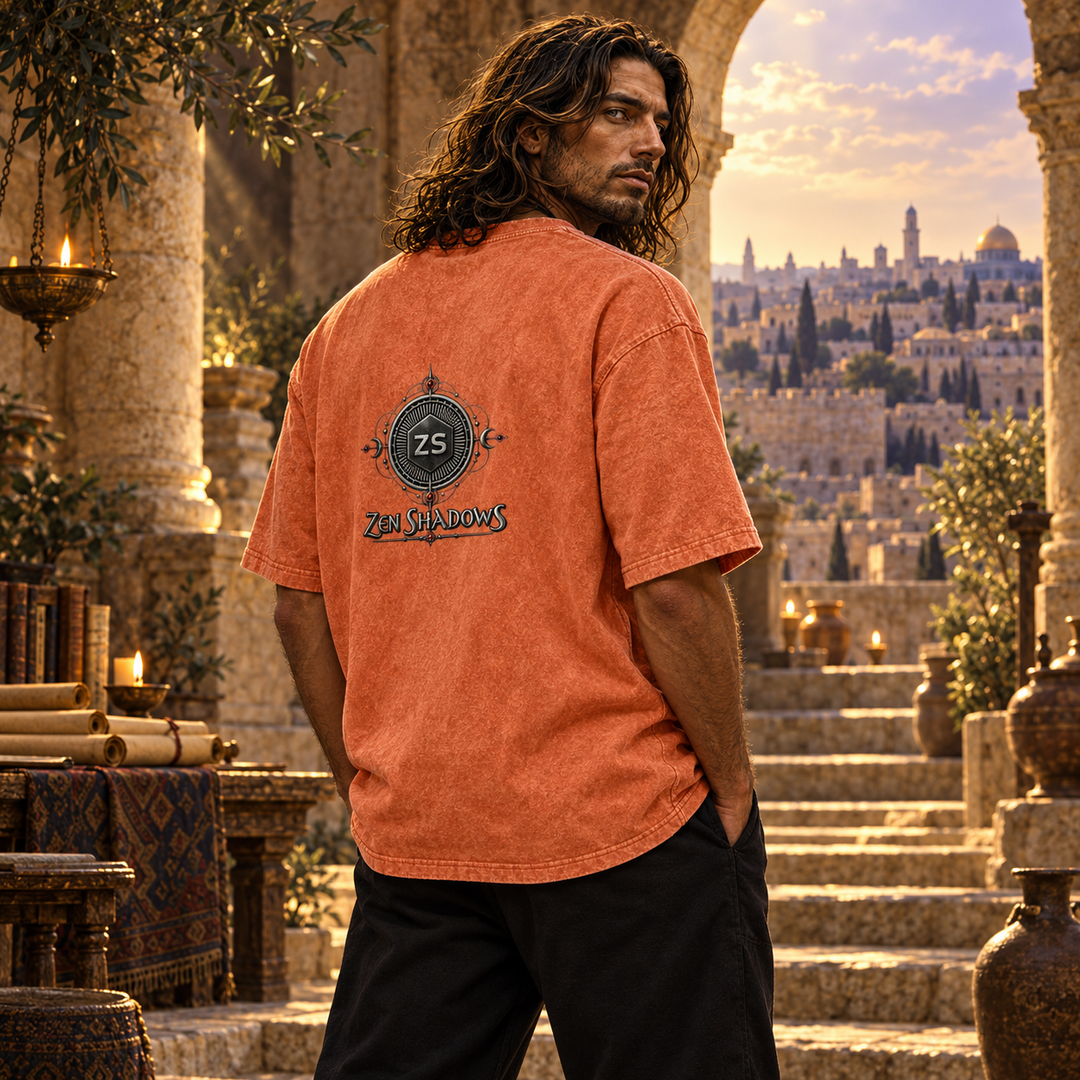 Supreme Pentacle Acid Wash Oversize T-Shirt - Develop Intuition & Psych