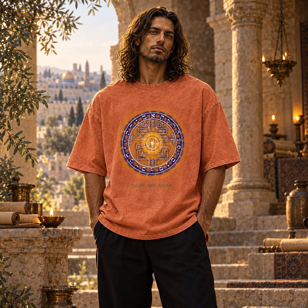 Supreme Pentacle Acid Wash Oversize T-Shirt - Develop Intuition & Psych