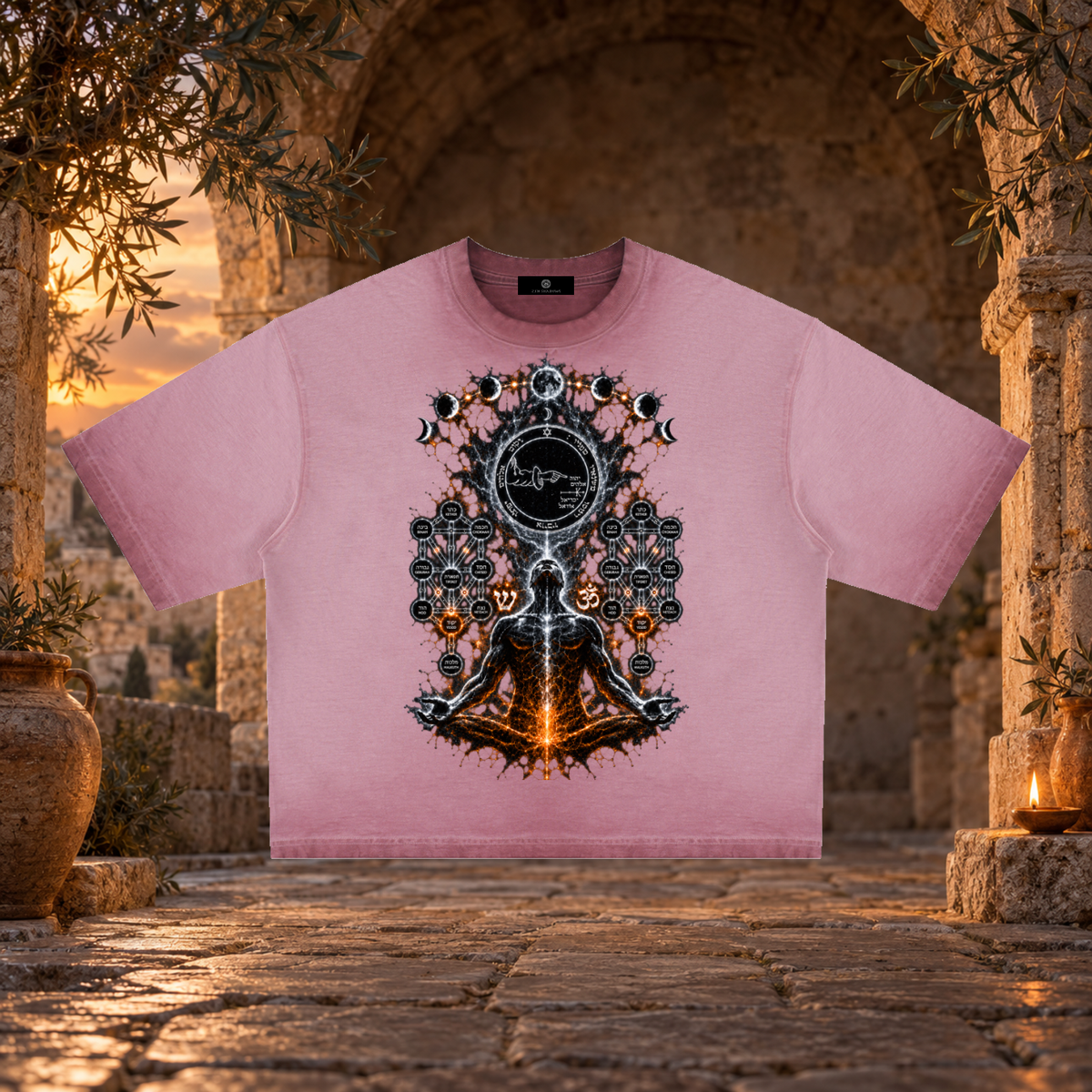 5th Pentacle of the Moon — The Lunar Axis Unisex Reverse Dyed Boxy T-Shirt