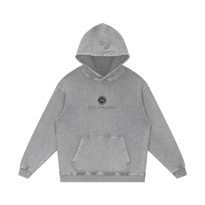 1st Pentacle of Saturn Acid Wash Oversize Hoodie - Power of Persuasion