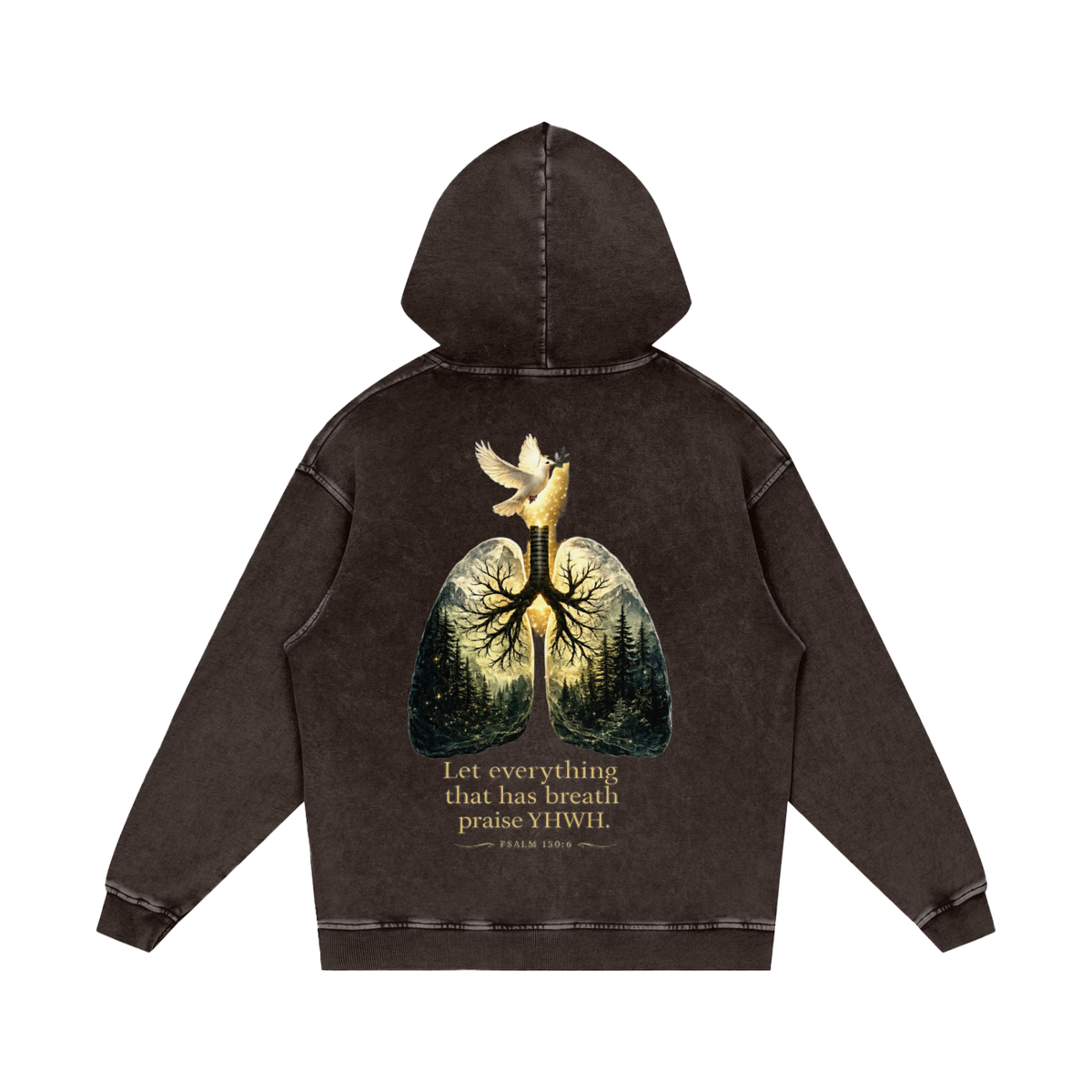 The Breath of YHWH Acid Wash Oversize Hoodie