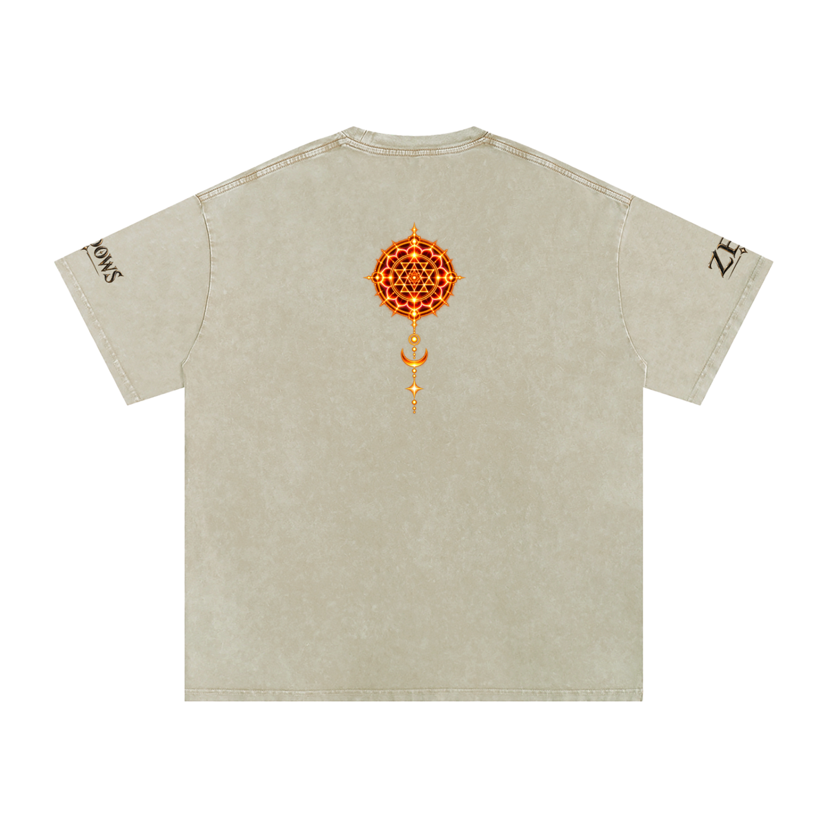 Shri Yantra Snow Washed Oversized Cotton T-Shirt — The Still Centre.
