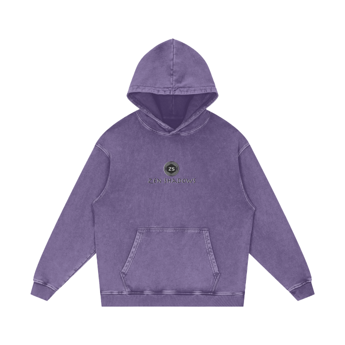1st Pentacle of Saturn Acid Wash Oversize Hoodie - Power of Persuasion
