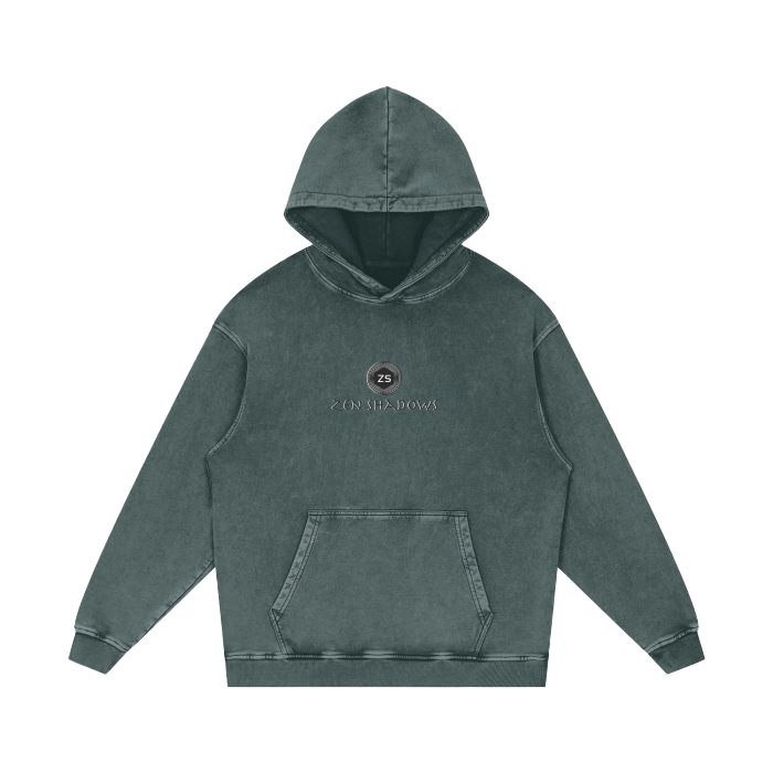 1st Pentacle of Saturn Acid Wash Oversize Hoodie - Power of Persuasion