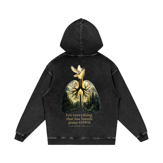The Breath of YHWH Acid Wash Oversize Hoodie
