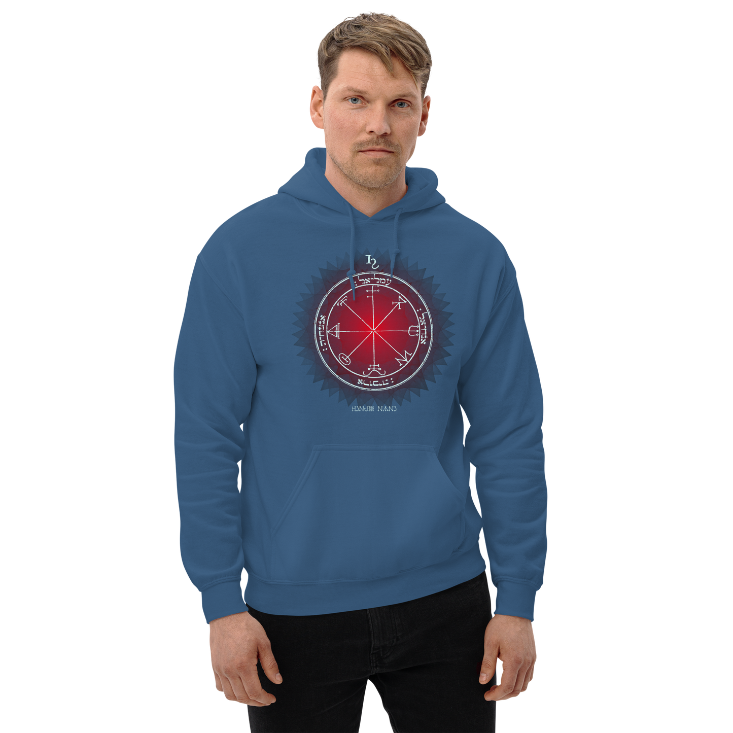 Unisex hoodie with 3rd Pentacle of Saturn protection sigil