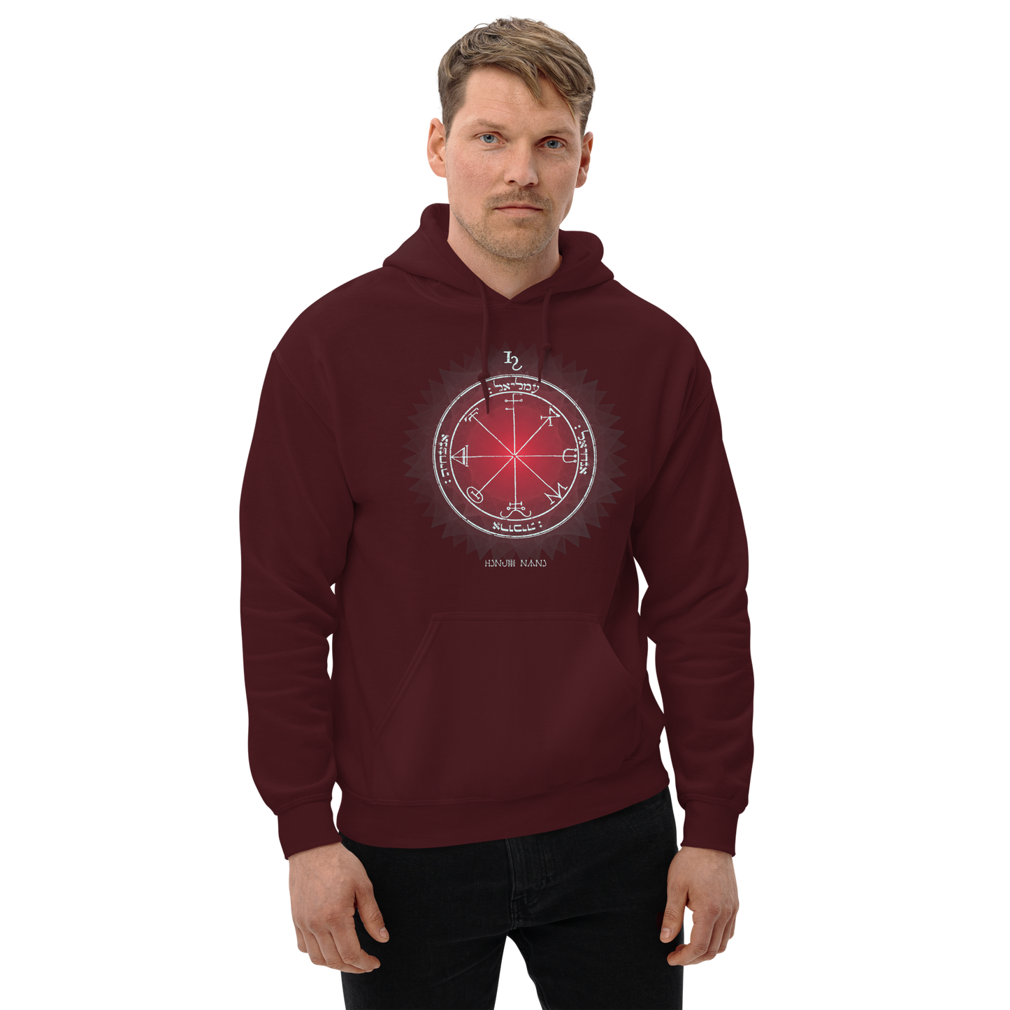 Unisex hoodie with 3rd Pentacle of Saturn protection sigil