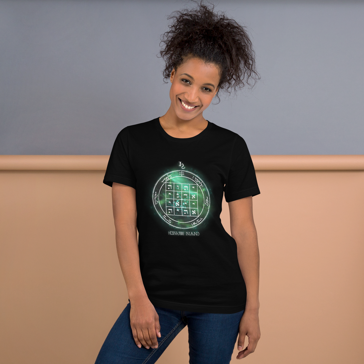 Unisex t-shirt with 1st Pentacle of Saturn command sigil