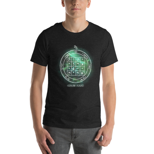 Unisex t-shirt with 1st Pentacle of Saturn command sigil