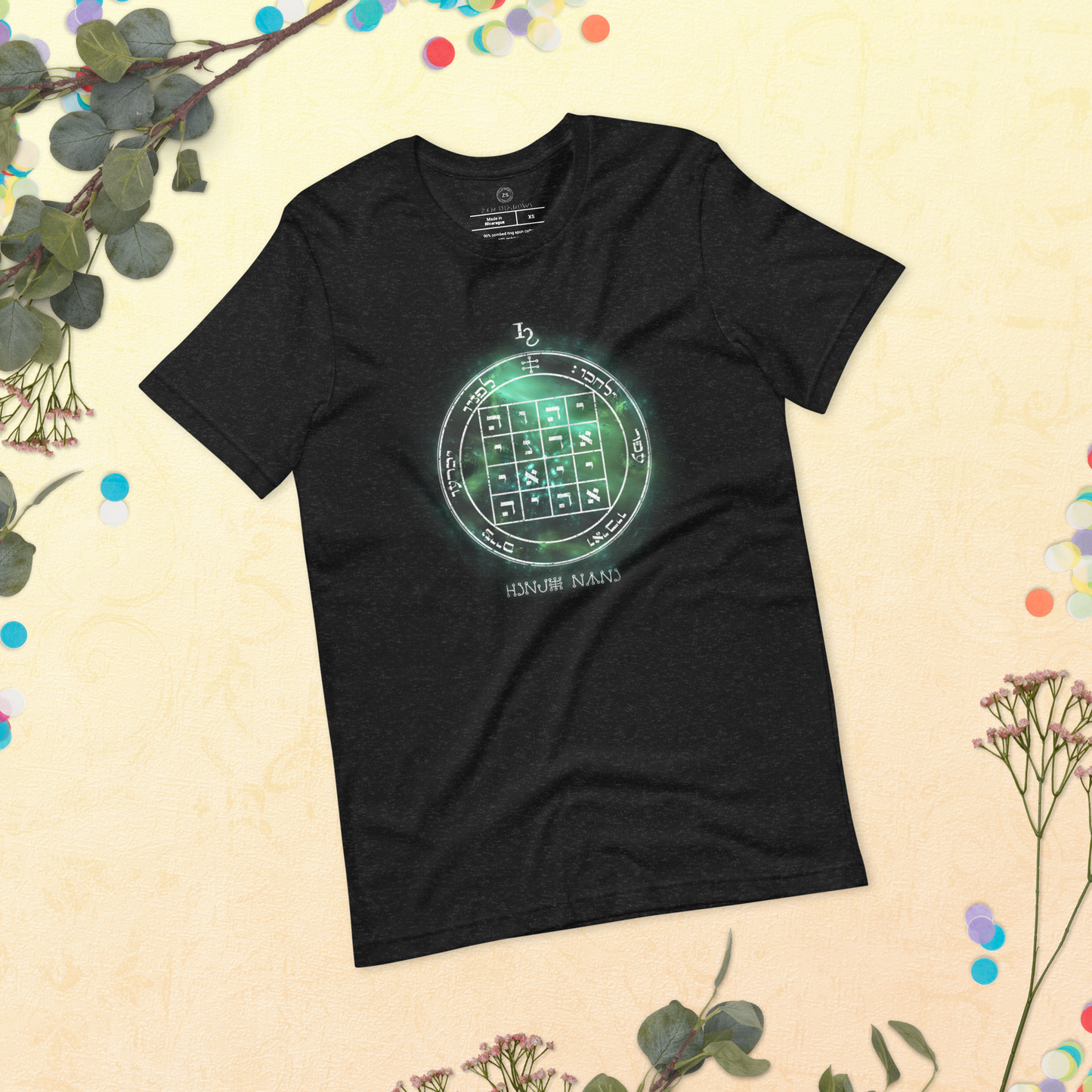 Unisex t-shirt with 1st Pentacle of Saturn command sigil