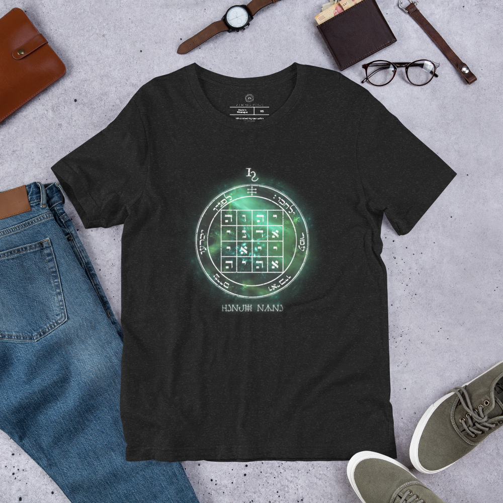 Unisex t-shirt with 1st Pentacle of Saturn command sigil