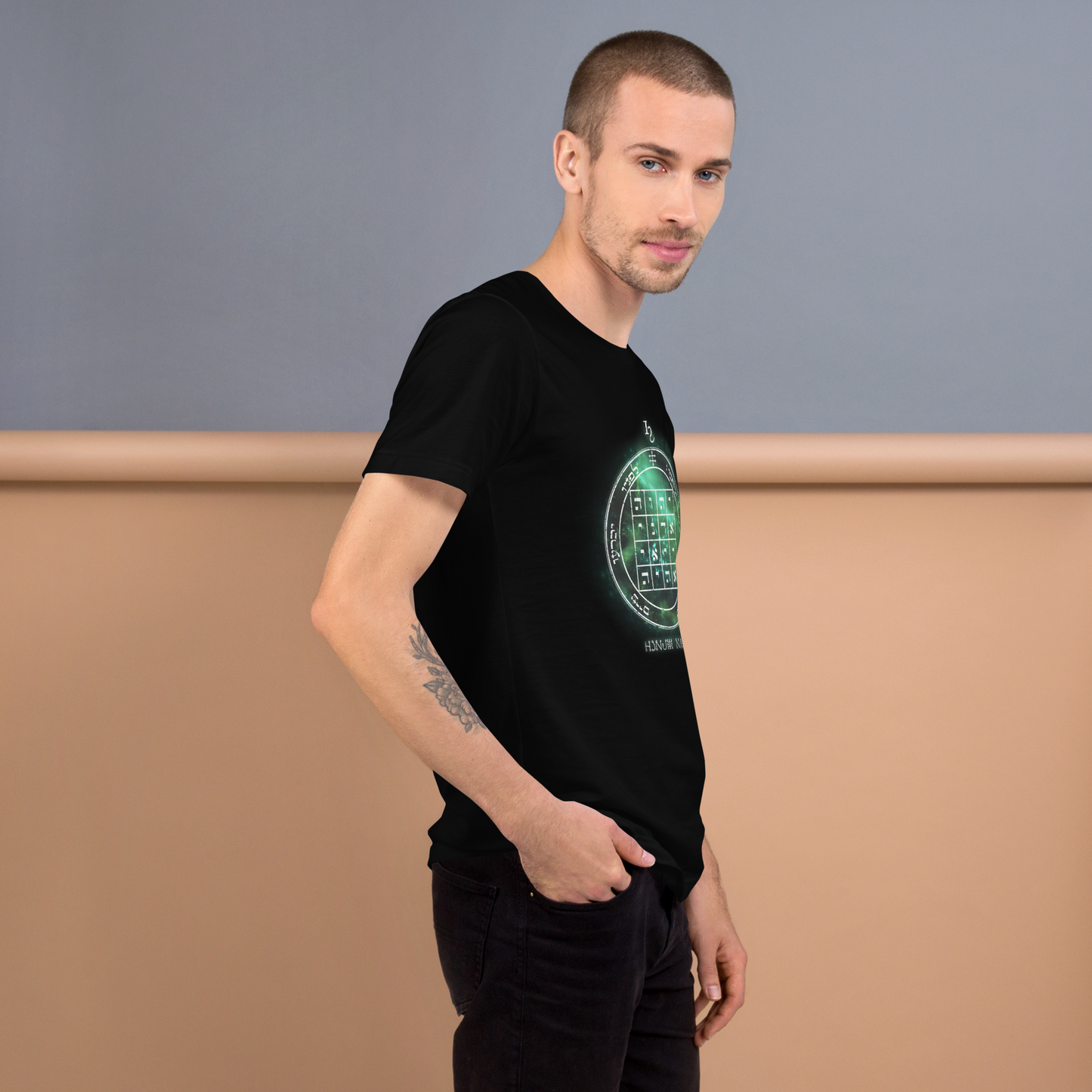 Unisex t-shirt with 1st Pentacle of Saturn command sigil