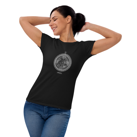 Fitted women's t-shirt with 1st Pentacle of Jupiter prosperity print