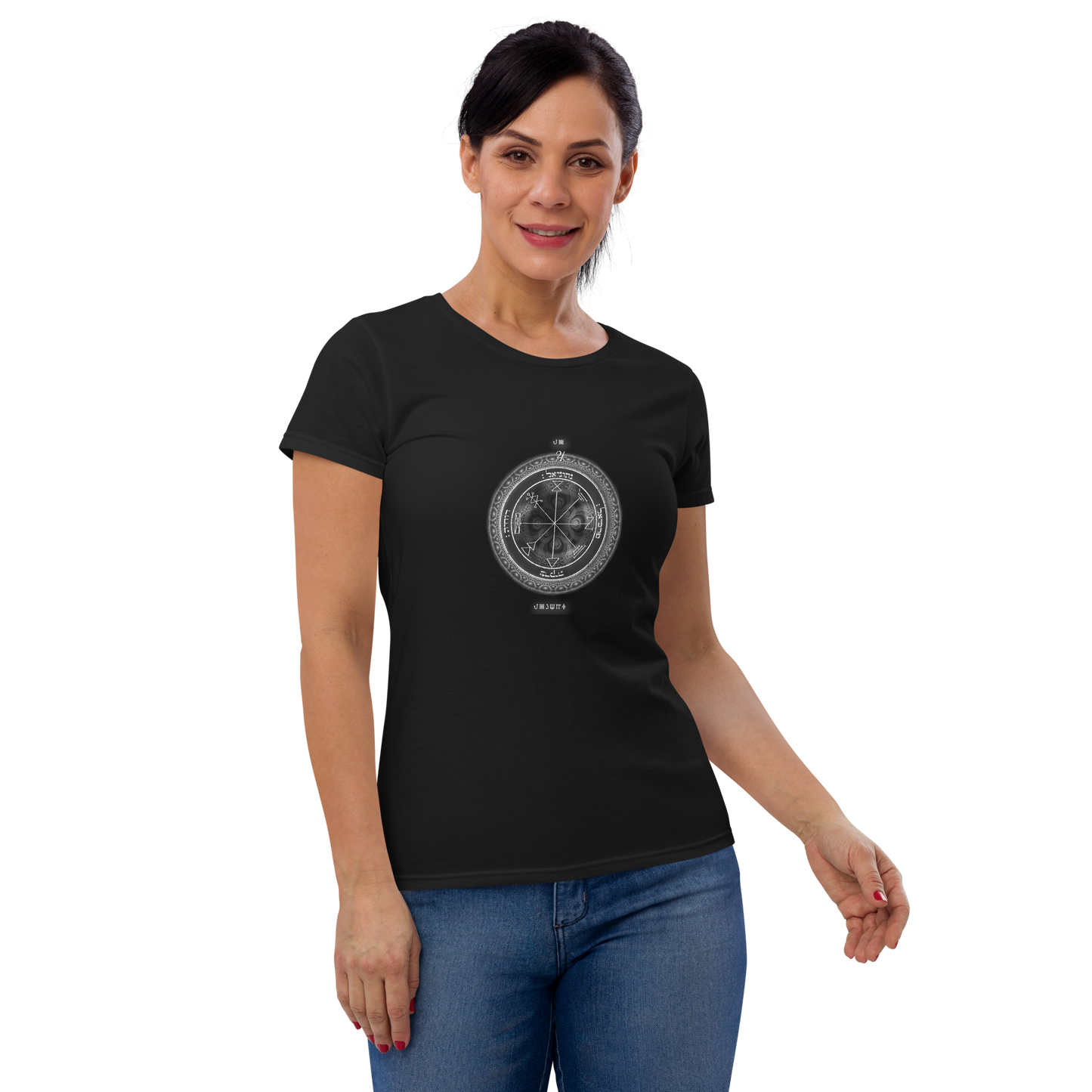 Fitted women's t-shirt with 1st Pentacle of Jupiter prosperity print