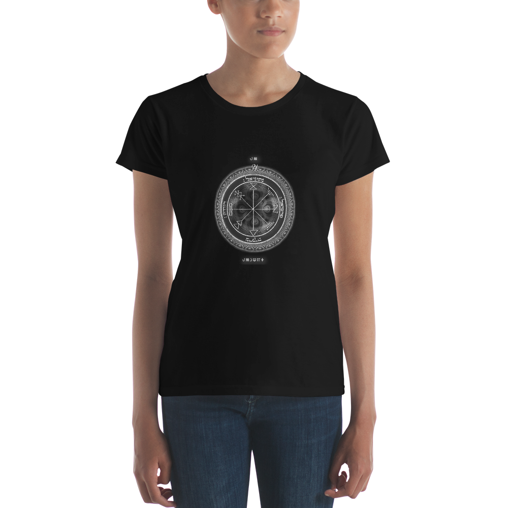 Fitted women's t-shirt with 1st Pentacle of Jupiter prosperity print