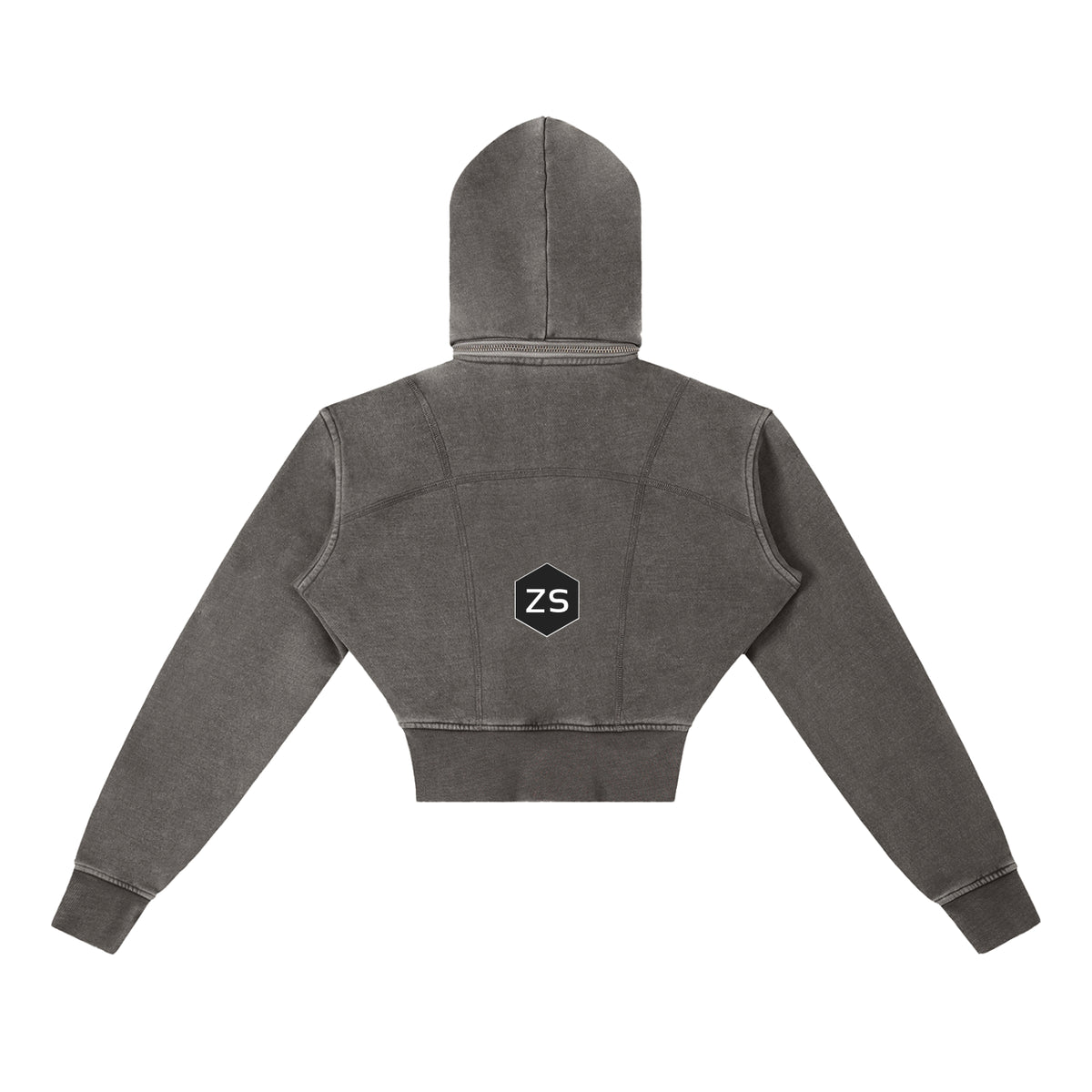 3rd Pentacle of Saturn Vintage Washed Cropped Fleece Hoodie — Boundaries Through Chosen Access