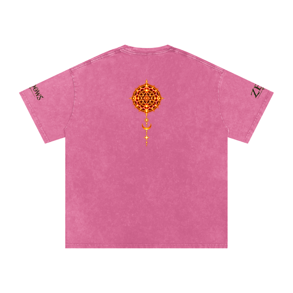 Shri Yantra Snow Washed Oversized Cotton T-Shirt — The Still Centre.