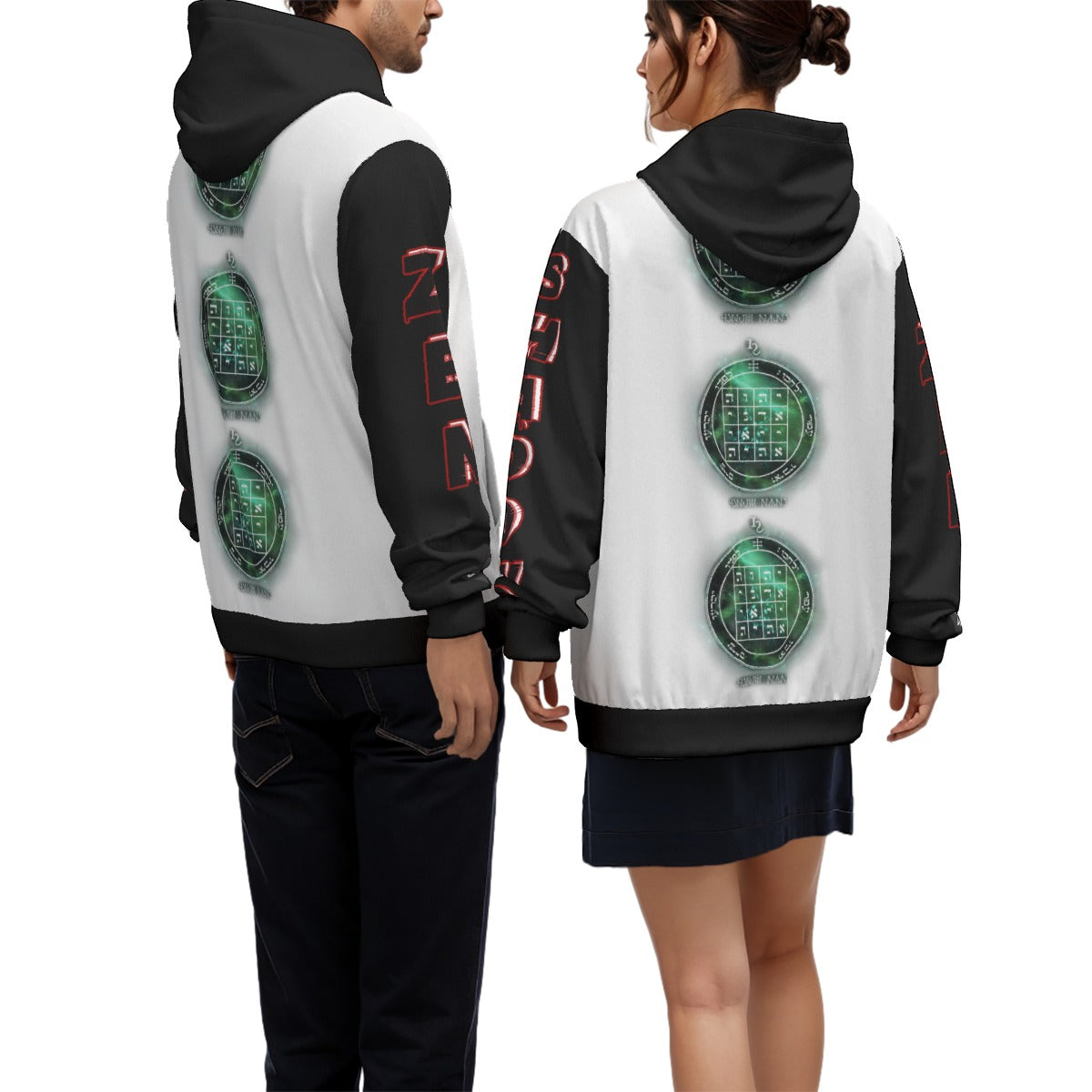 Unisex Saturn Command Hoodie Worn During Ritual Preparation