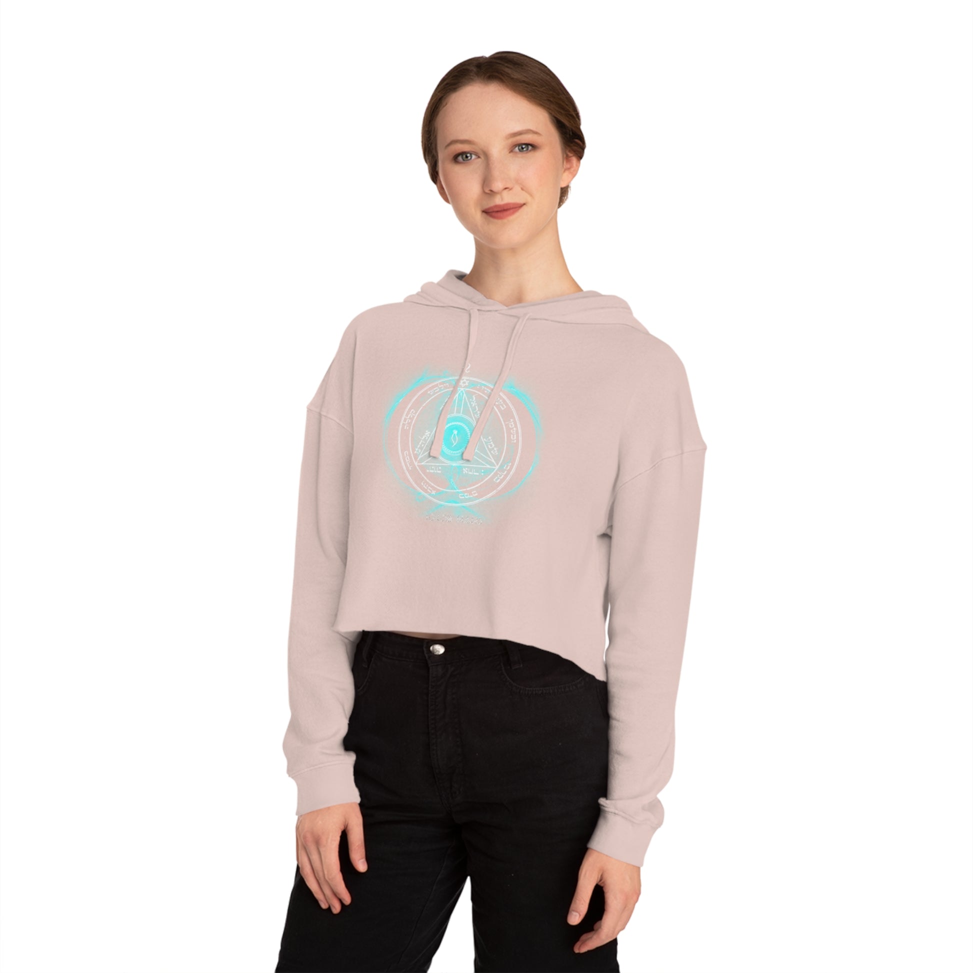 Crop hoodie with 4th Pentacle of Saturn sigil