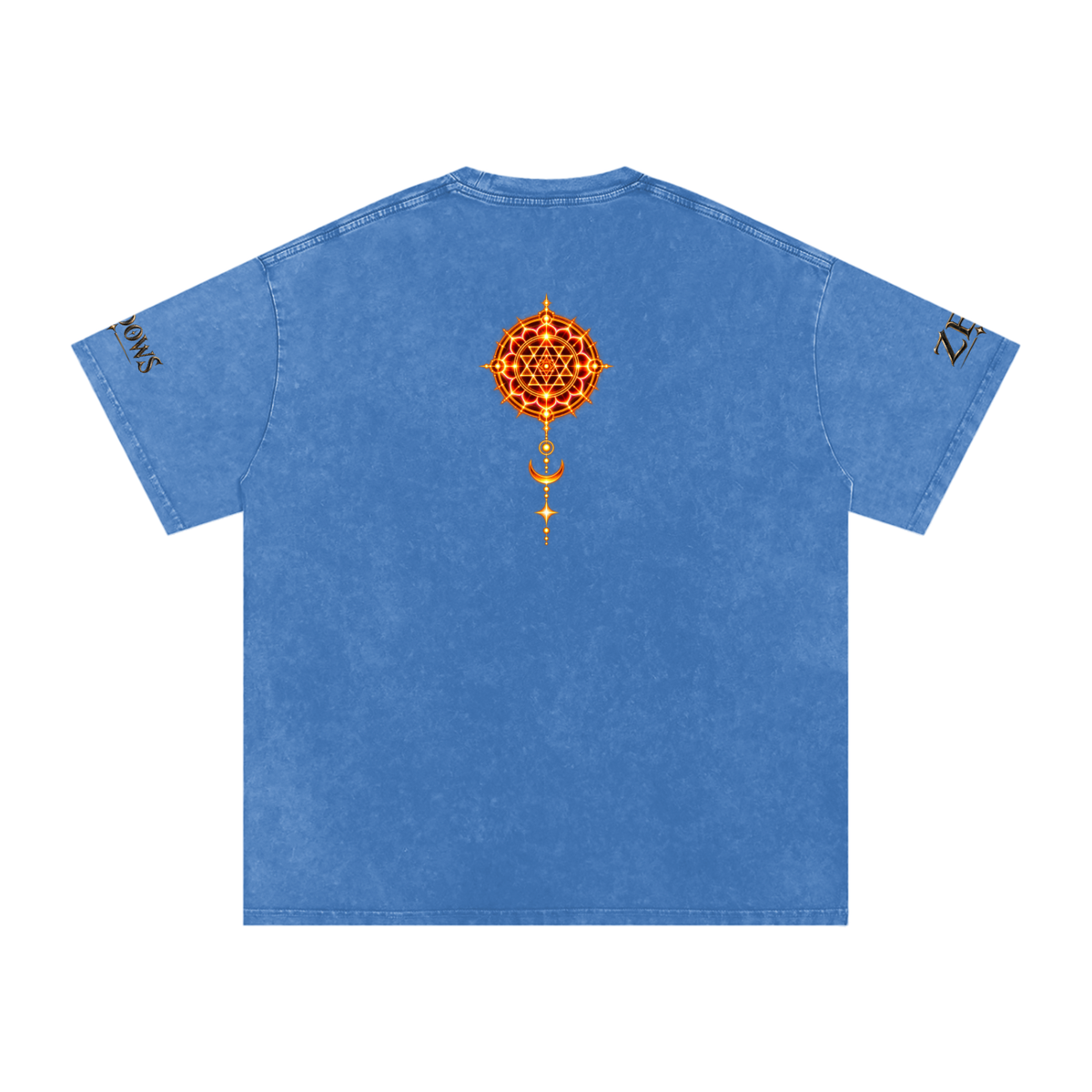 Shri Yantra Snow Washed Oversized Cotton T-Shirt — The Still Centre.