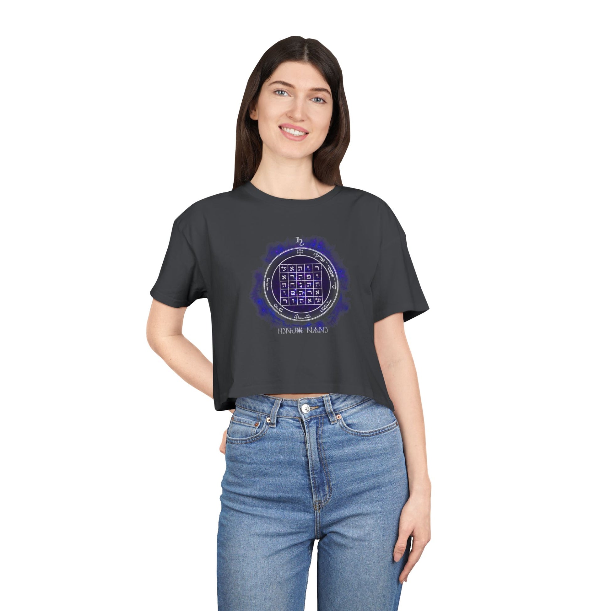 Women’s cropped t-shirt with 2nd Pentacle of Saturn sigil for persuasion