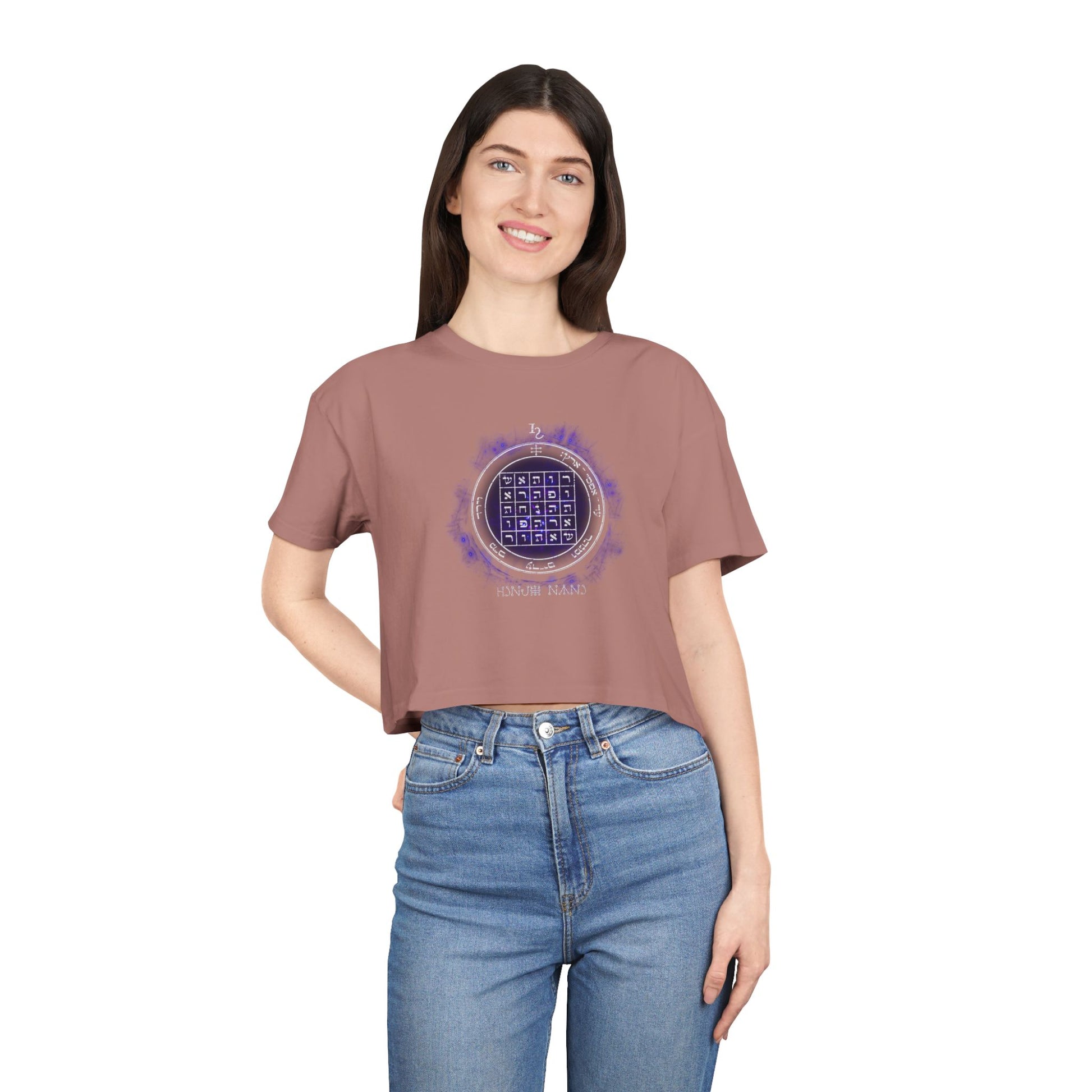 Women’s cropped t-shirt with 2nd Pentacle of Saturn sigil for persuasion