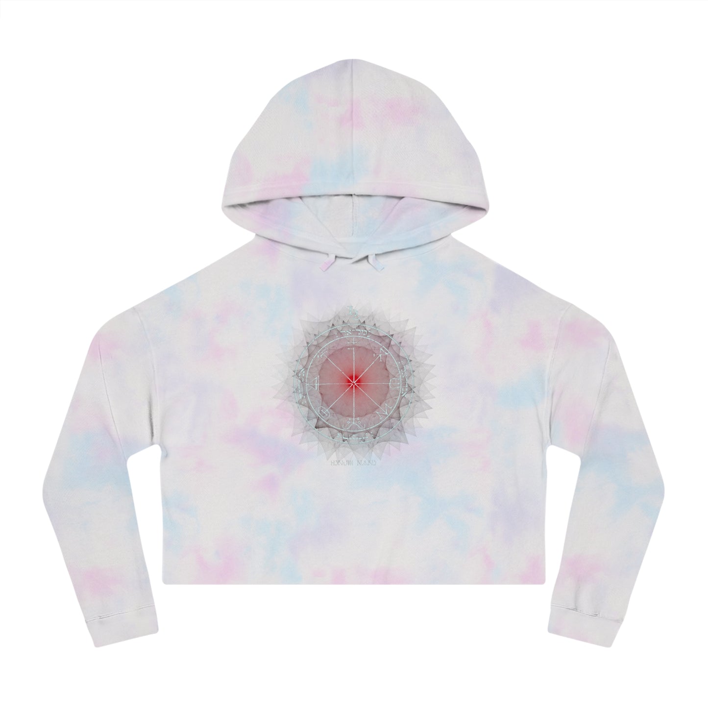 Crop hoodie with embroidered 3rd Pentacle of Saturn sigil for psychic protection"