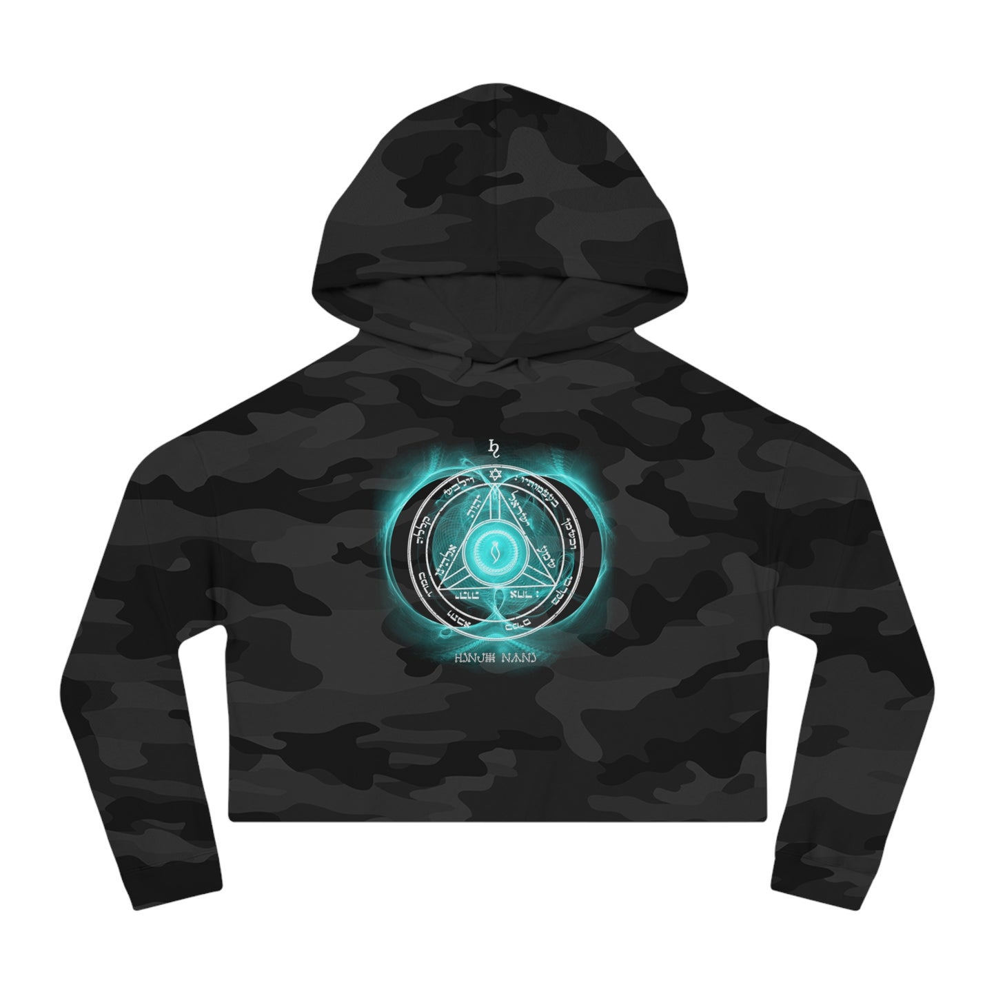 Crop hoodie with 4th Pentacle of Saturn sigil